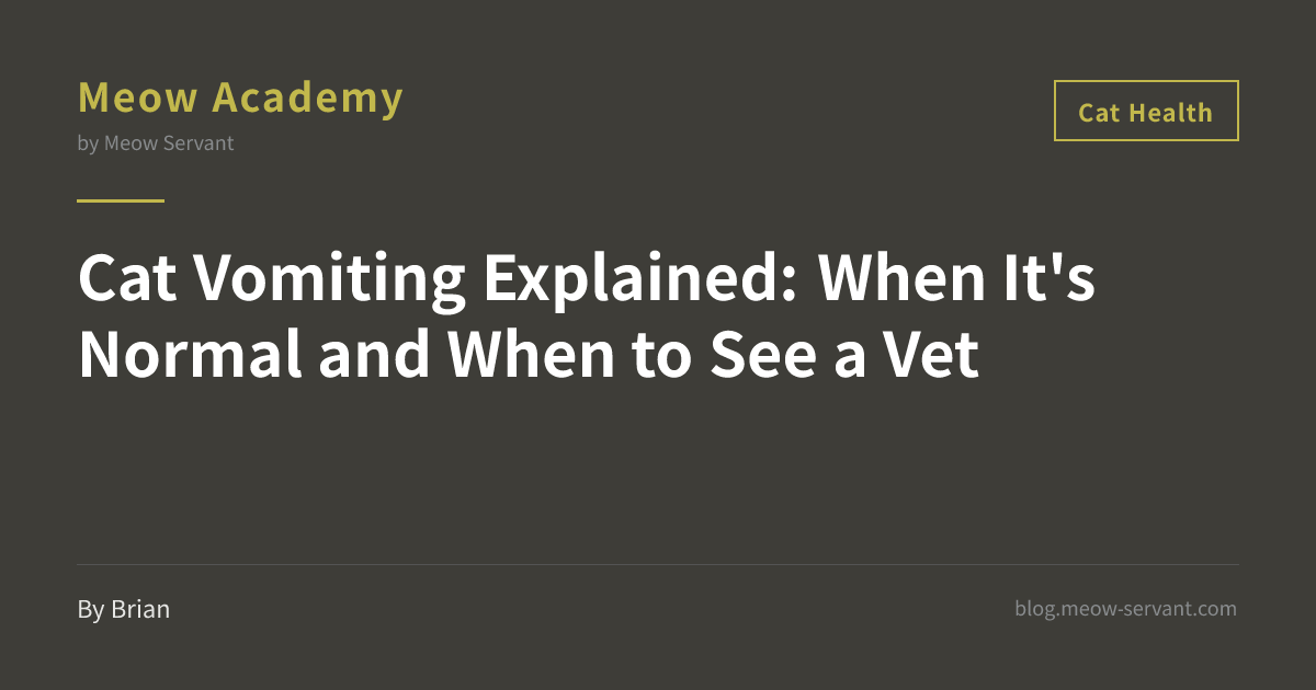 Cat Vomiting Causes & Treatment: Normal vs Abnormal Vomiting Guide｜Meow ...
